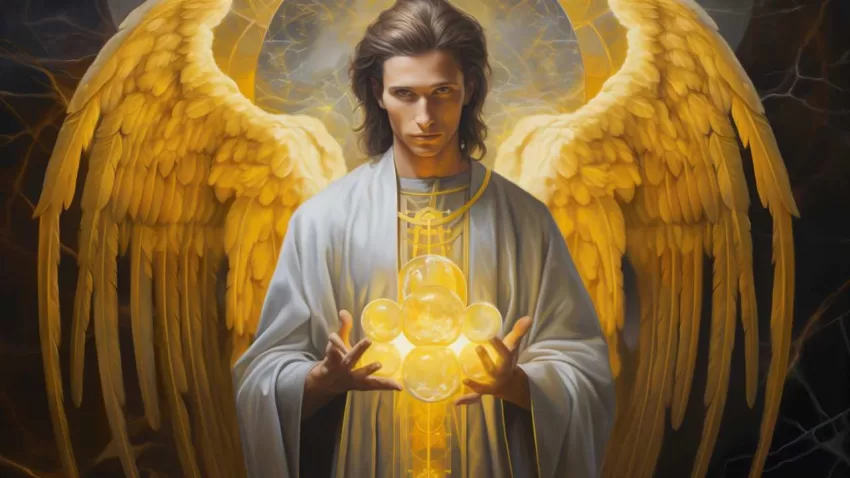 Archangel Uriel is Unlocking Potential and Illuminating Life’s Purpose, hyperrealism --ar 16:9 --v 6.2